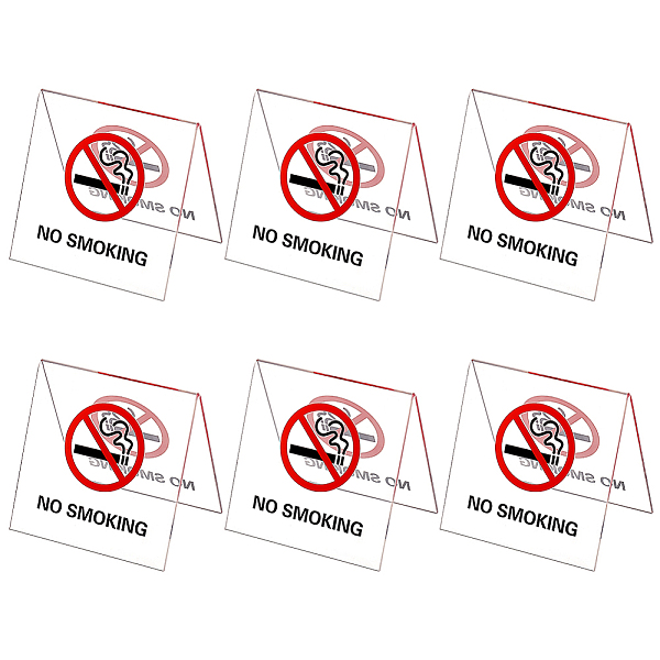 

PandaHall AHANDMAKER 6Pcs Double-Sided Acrylic No Smoking Table Tent Signs, Non Smoking Desk Logo Indicator No Smoking No Vaping Sign No..., Clear
