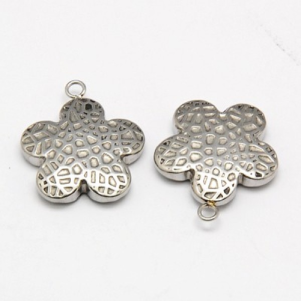 

PandaHall 304 Stainless Steel Pendants, Flower, Stainless Steel Color, 22x20x4mm, Hole: 2mm 304 Stainless Steel Flower