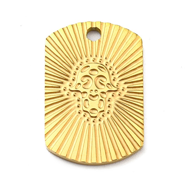 

PandaHall Ion Plating(IP) 316L Surgical Stainless Steel Pendants, Textured, Rectangle with Hamsa Hand Charm, Real 18K Gold Plated...