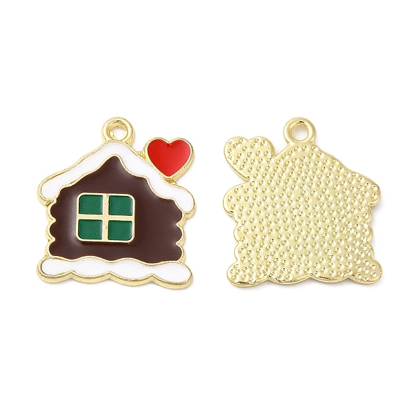

PandaHall Christmas Alloy Enamel Pendants, Golden, House, 17x15x1mm, Hole: 1.4mm Alloy+Enamel House