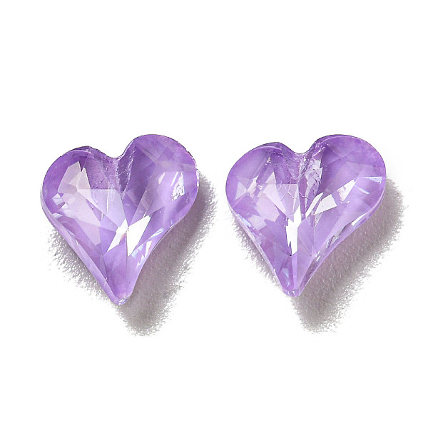 

PandaHall Glass Rhinestone Cabochons, Point Back & Back Plated, Faceted, Heart, Purple Velvet, 8x8x4mm Glass Rhinestone Heart Purple