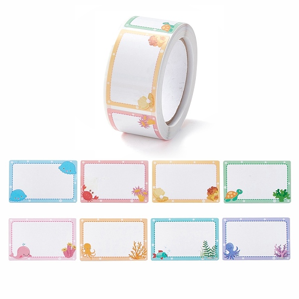 

PandaHall Adhesive Labels Picture Stickers, Rectangle Paper Hand Written Name Tag Stickers, Animal Pattern, 2.7x5.7cm Coated Paper Other...