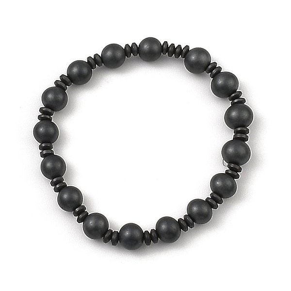 

PandaHall Synthetic Non-Magnetic Hematite Beaded Bracelets, Round, Inner Diameter: 2-1/8 inch(5.4cm) Non-magnetic Hematite Round
