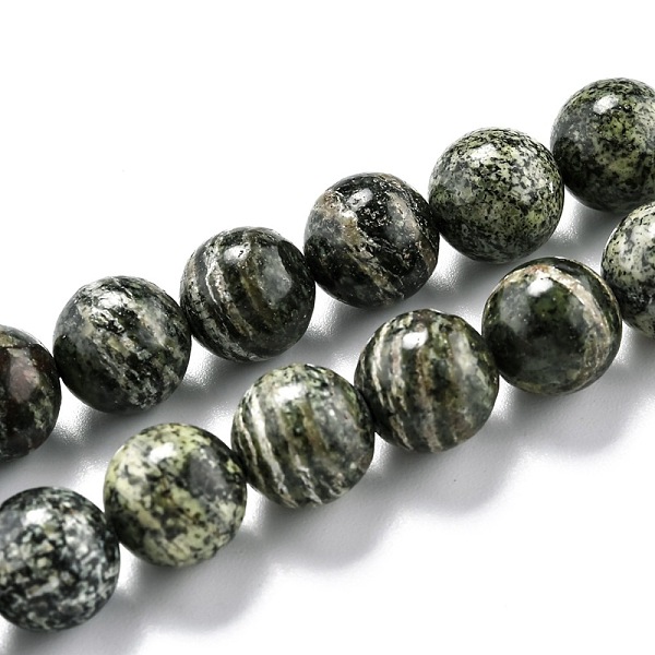 

PandaHall Natural Green Zebra Jasper Beads Strands, Round, 10.5mm, Hole: 1mm, about 37pcs/strand, 15.35''(39cm) Zebra Jasper Round