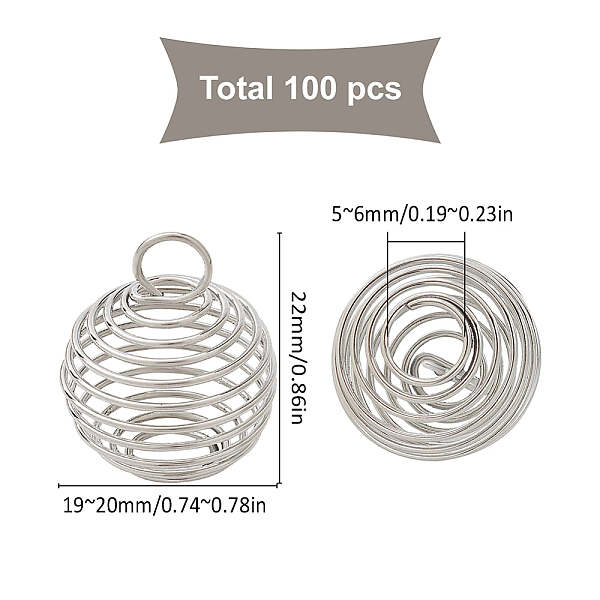 

PandaHall SUNNYCLUE 100Pcs Iron Wire Pendants, Hollow, Round, Platinum, 22x20mm, Hole: 5~6mm Iron Round