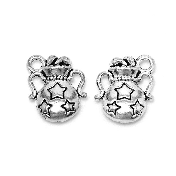 

PandaHall Tibetan Style Alloy Pendants, Constellations, Antique Silver, Aquarius, 14x12.5x3.5mm, Hole: 1.8mm, about 30pcs/bag Alloy Aquarius