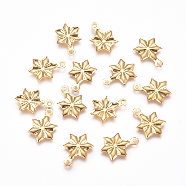 

PandaHall 304 Stainless Steel Pendants, Snowflake, for Christmas, Golden, 14x9.5x1mm, Hole: 1.2mm 304 Stainless Steel Snowflake