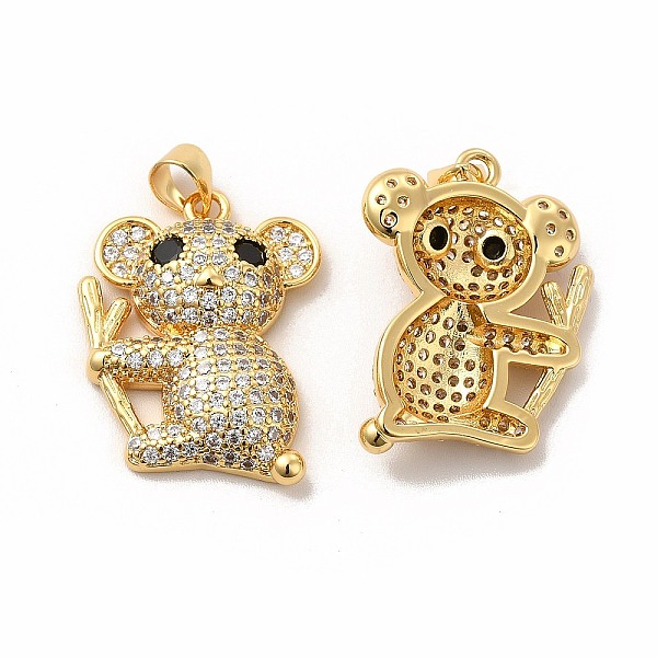 

PandaHall Rack Plating Brass Micro Pave Cubic Zirconia Charms, Cadmium Free & Lead Free, Real 18K Gold Plated, Long-Lasting Plated, Koala..., Clear