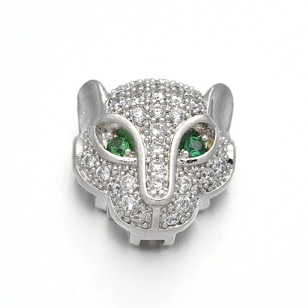 

PandaHall Rack Plating Brass Micro Pave Cubic Zirconia Leopard Hollow Beads, Lead Free & Cadmium Free, Platinum, 11x11x6mm, Hole: 1.4mm...