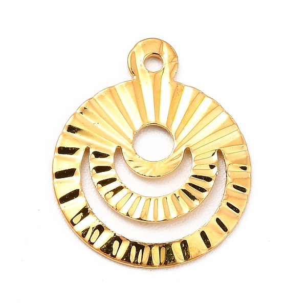 

PandaHall Rack Plating Brass Pendants, Long-Lasting Plated, Flat Round Charm, Golden, 14.5x12x0.8mm, Hole: 1mm Brass Flat Round