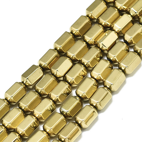 

PandaHall Electroplate Non-magnetic Synthetic Hematite Beads Strands, Hexagon, Real 18K Gold Plated, 6x4x4mm, Hole: 0.9mm, about...