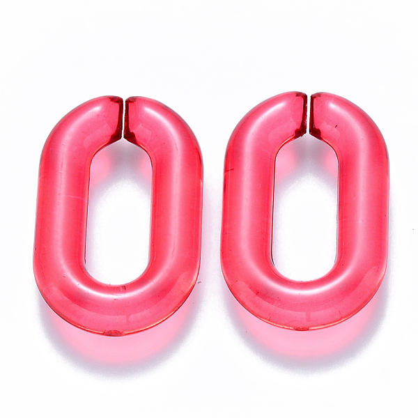 

PandaHall Transparent Acrylic Linking Rings, Quick Link Connectors, for Cable Chains Making, Oval, Cerise, 31x19.5x5.5mm, Inner Diameter..., Red