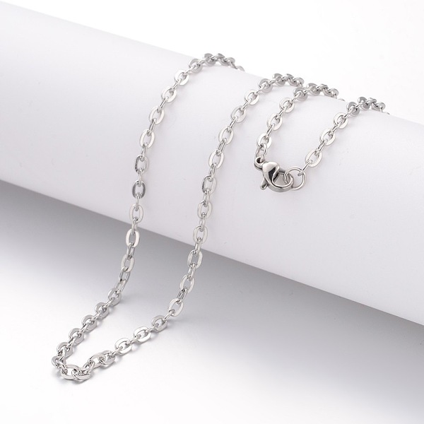 

PandaHall 304 Stainless Steel Necklace, Cable Chains, with Lobster Clasps, Stainless Steel Color, 19.69 inch(500mm), 2mm Stainless Steel