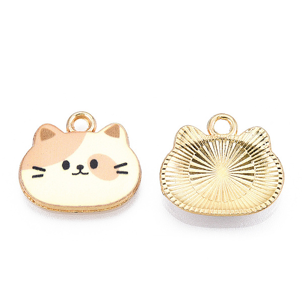 

PandaHall Painted Alloy Pendants, Cat Charm, Cadmium Free & Nickel Free & Lead Free, Golden, Light Goldenrod Yellow, 18x20x2.5mm, Hole...