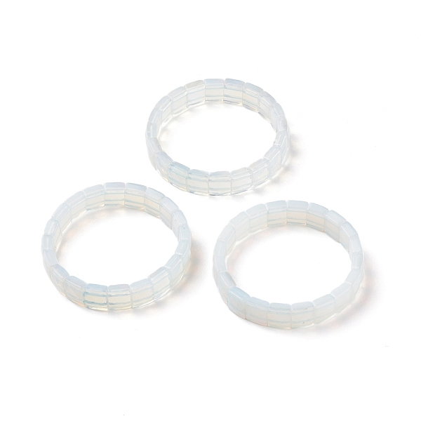

PandaHall Opalite Stretch Bracelets, Faceted, Rectangle, 2-3/8 inch(6cm) Opalite