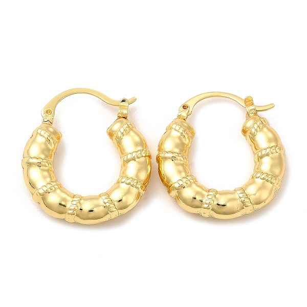 

PandaHall Rack Plating Brass Donut Hoop Earrings for Women, Lead Free & Cadmium Free, Real 18K Gold Plated, 27x24.5x6mm, Pin: 0.8mm Brass...