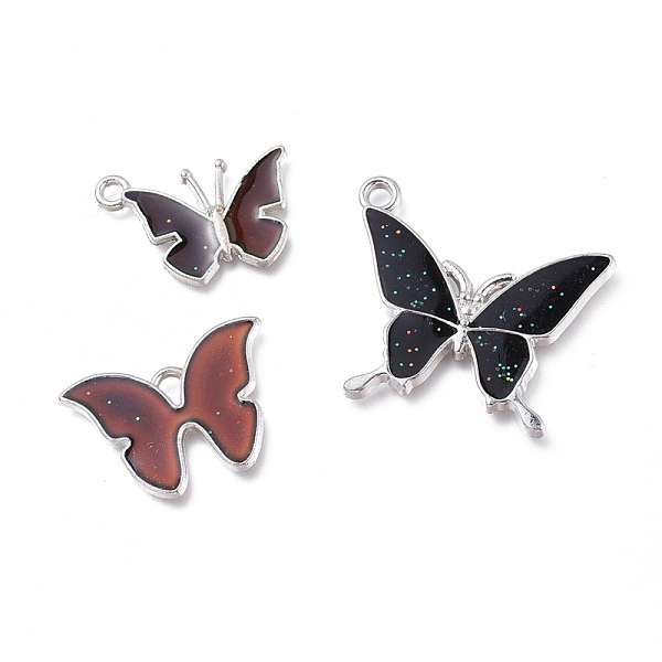 

PandaHall Alloy Enamel Pendants, Changing Color Mirage Mood Pendants, Cadmium Free & Lead Free, Butterfly, Platinum, Mixed Color..., Multicolor