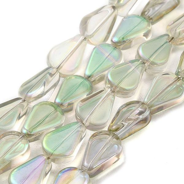 

PandaHall Glass Beads Strands, Teardrop, Aquamarine, 11x7.5x4mm, Hole: 0.8mm, about 75~80pcs/strand, 32.28~33.86 inch(82~86cm) Glass..., Green
