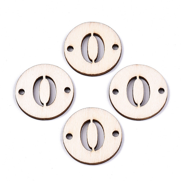 

PandaHall Unfinished Natural Poplar Wood Links Connectors, Laser Cut, Flat Round with Number, Num.0, 29.5x2.5mm, Hole: 2.5mm Wood Number