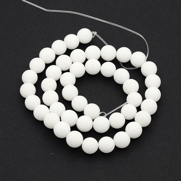 Chapelets De Perle Ronde En Jade Blanc Naturel