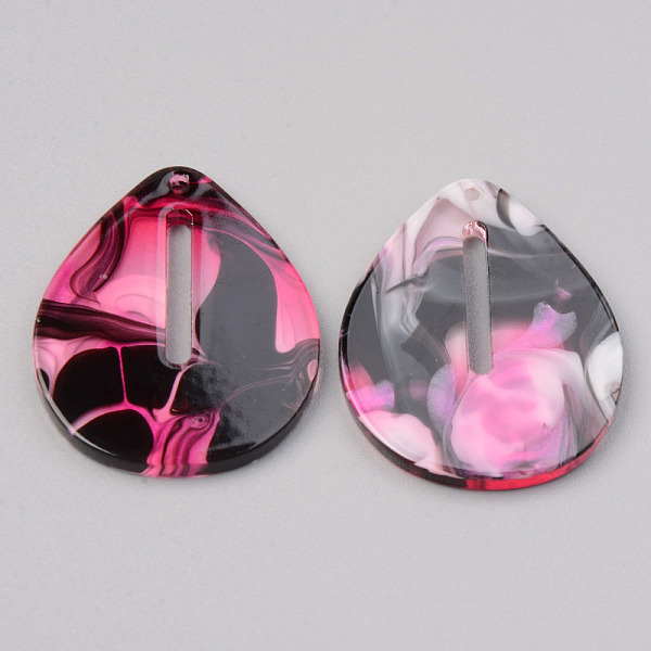 

PandaHall Acrylic Pendants, Teardrop, Hot Pink, 34x27.5x2.5mm, Hole: 1.5mm Acrylic Teardrop
