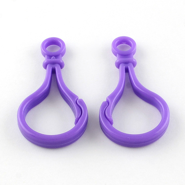 

PandaHall Opaque Solid Color Bulb Shaped Plastic Push Gate Snap Keychain Clasp Findings, Dark Violet, 51x25x5.5mm, Hole: 6mm Plastic Others..., Purple