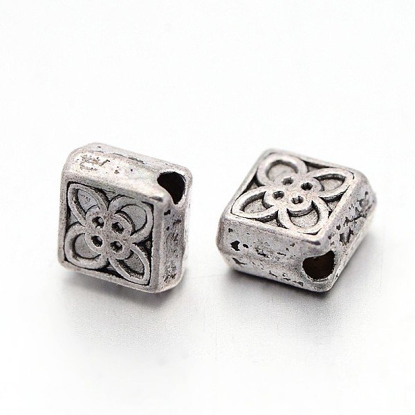 

PandaHall Tibetan Style Alloy Beads, Lead Free & Nickel Free & Cadmium Free, Rhombus, Antique Silver, 6x6.5x3mm, Hole: 1mm Alloy Rhombus