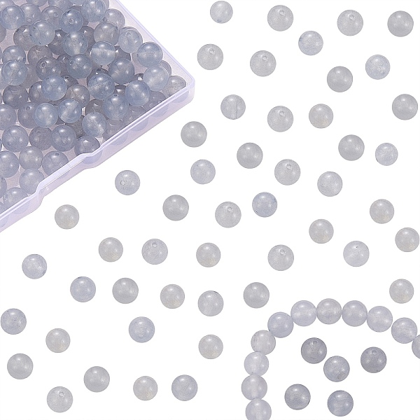 

PandaHall DIY Dyed Bracelet Making Kits, Including 8mm Dyed White Natural Jade Round Beads, Elastic Thread, Gray, 8mm, Hole: 1mm White Jade...