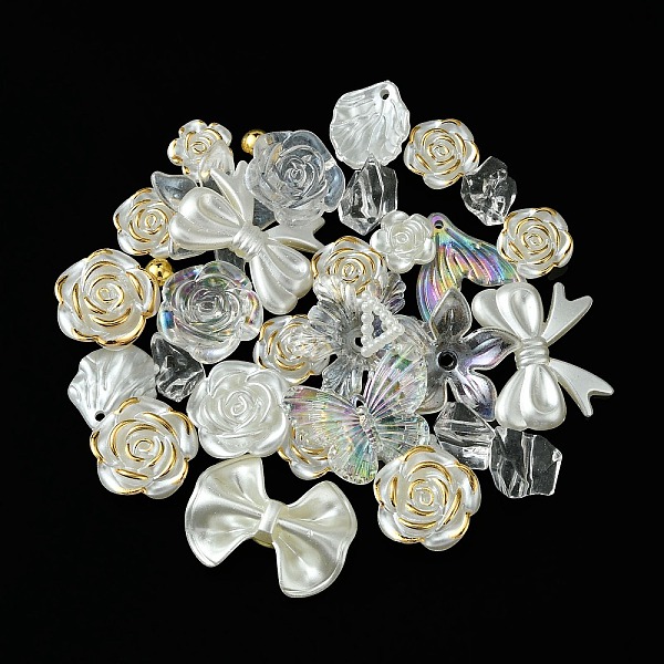 

PandaHall Transparent Acrylic Beads, Mixed shapes, White, 5.5~31.5x5.5~41x2~8mm, Hole: 1.6~3.5mm, about 467pcs/500g Acrylic Mixed Shapes...