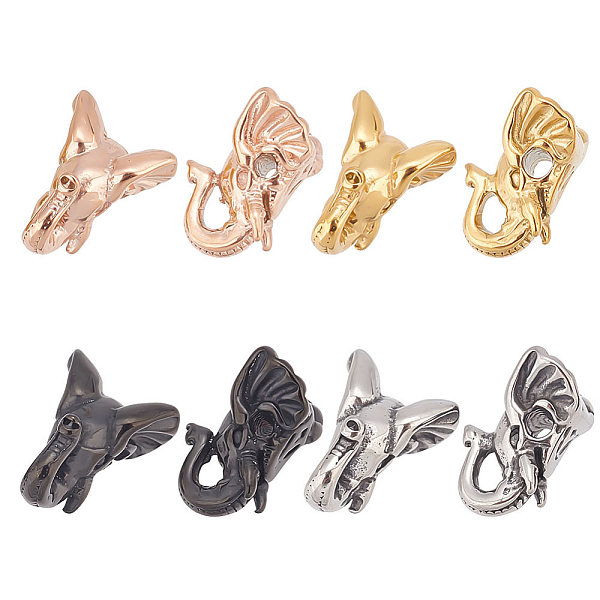 

PandaHall UNICRAFTALE 8pcs 4 Colors Elephant European Beads Stainless Steel Animal Beads 16x12.5mm Large Hole Beads Metal Loose Beads for...