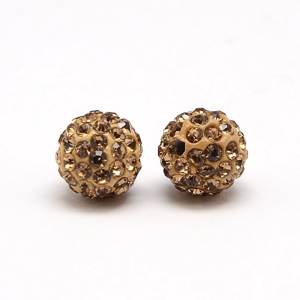 

PandaHall Polymer Clay Rhinestone Beads, Pave Disco Ball Beads, Grade A, Round, PP9, Lt.Col.Topaz, PP9(1.5~1.6mm), 6mm, Hole: 1.2mm Polymer..., Yellow