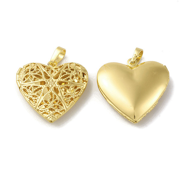 

PandaHall Rack Plating Brass Locket Pendants, Heart Charm, Cadmium Free & Lead Free, Long-Lasting Plated, Real 18K Gold Plated...
