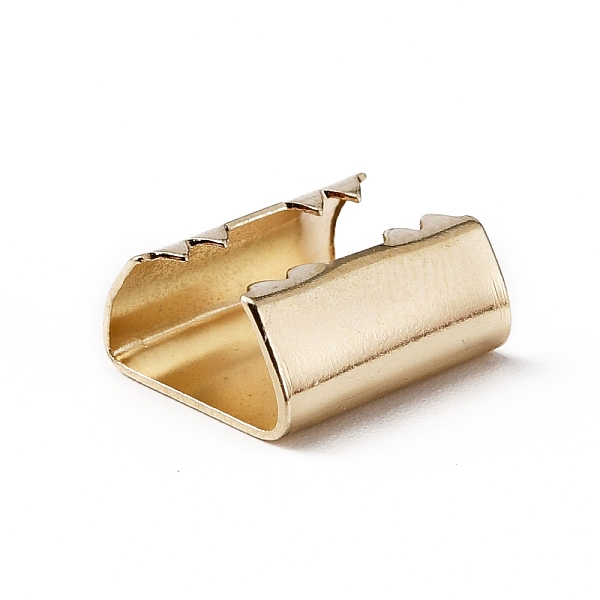 

PandaHall Iron Folding Crimp Ends, Rectangle, Light Gold, 12x10x5mm Iron