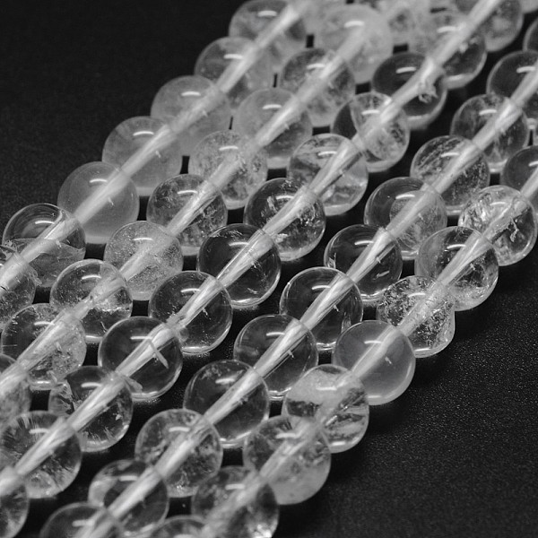 

PandaHall Natural Quartz Crystal Beads Strands, Rock Crystal Beads, Round, Grade AB, 8mm, Hole: 1mm, about 47pcs/strand, 14.2 inch(36cm)..., Clear