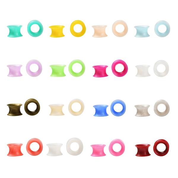 

PandaHall 32Pcs 16 Colors Silicone Thin Ear Gauges Flesh Tunnels Plugs, Ring, Mixed Color, 10mm, Hole: 9.4mm, 2pcs/color Silicone Multicolor