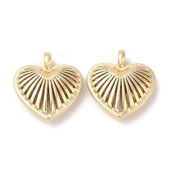 

PandaHall Brass Charms, Nickel Free, Heart Charm, Real 18K Gold Plated, 16x15x4.5mm, Hole: 2mm Brass Heart
