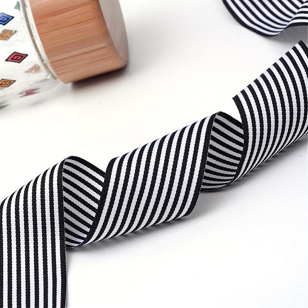 

PandaHall Striped Polyester Grosgrain Ribbon, Black, 1-1/2 inch(38mm), about 100yards/roll(91.44m/roll) Polyester Stripe Black
