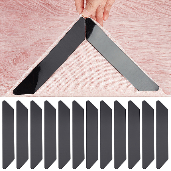 

PandaHall PU Self Adhesive Non Slip Carpet Stickers, Washable Rug Tape, for Hardwood Floors, Tile Floors, Black, Trapezoid, 182x30x2mm...
