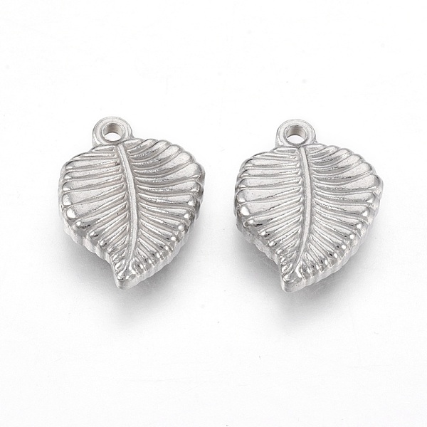 

PandaHall 304 Stainless Steel Pendants, Leaf, Stainless Steel Color, 15x12x3.5mm, Hole: 1.5mm 304 Stainless Steel Leaf