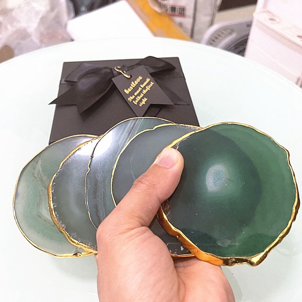 

PandaHall Dyed Natural Agate Slice Cup Mats, Heat Resistant Pot Mats, for Home Kitchen, Polygon, Dark Slate Blue, 80~100mm Natural Agate...
