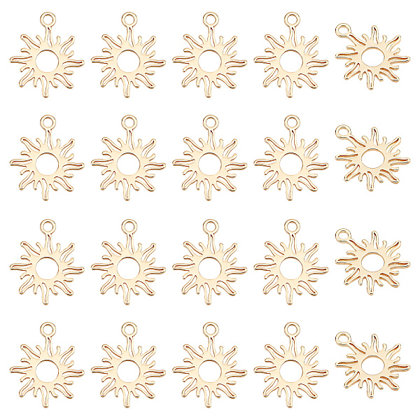 SUPERFINDINGS 20Pcs Brass Charms Sun Brass Charms 15x13mm Golden Charm Pendants For Bracelet Necklace Earrings Jewelry Making Hole: 1.5mm