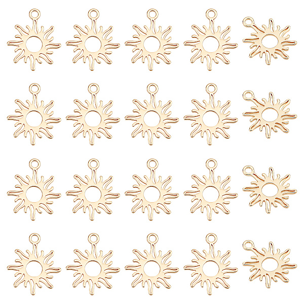 

PandaHall SUPERFINDINGS 20Pcs Brass Charms Sun Brass Charms 15x13mm Golden Charm Pendants for Bracelet Necklace Earrings Jewelry Making Hole...