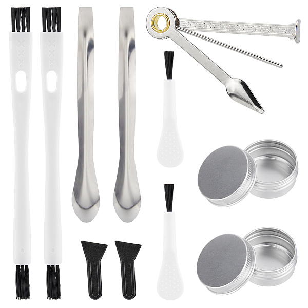 

PandaHall GORGECRAFT 19Pcs Pollen Scrapers Kit for Grinder Includes Cleaning Brush Pollen Scrapers Steel Spatula Scoop Aluminium Tin Cans..., Multicolor