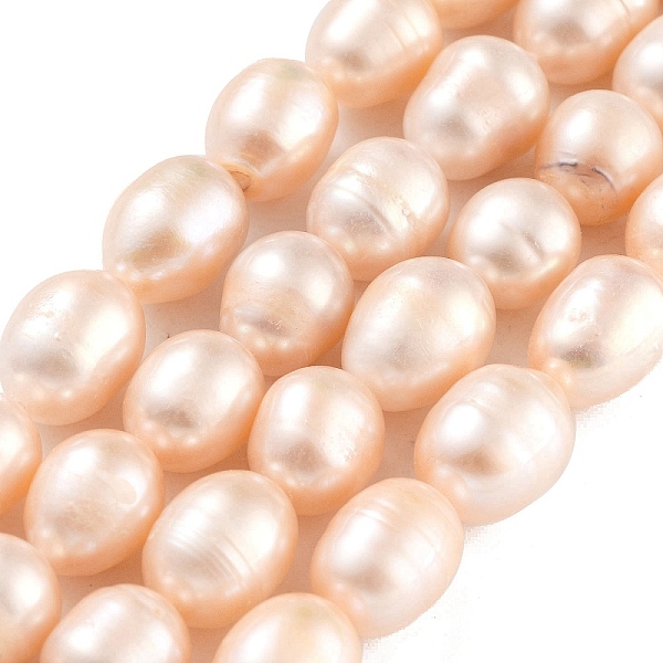 

PandaHall Natural Cultured Freshwater Pearl Beads Strands, Grade 4A+, Rice, PeachPuff, 10~11mm, Hole: 0.7mm, about 15pcs/strand, 6.69~7.09''..., Brown