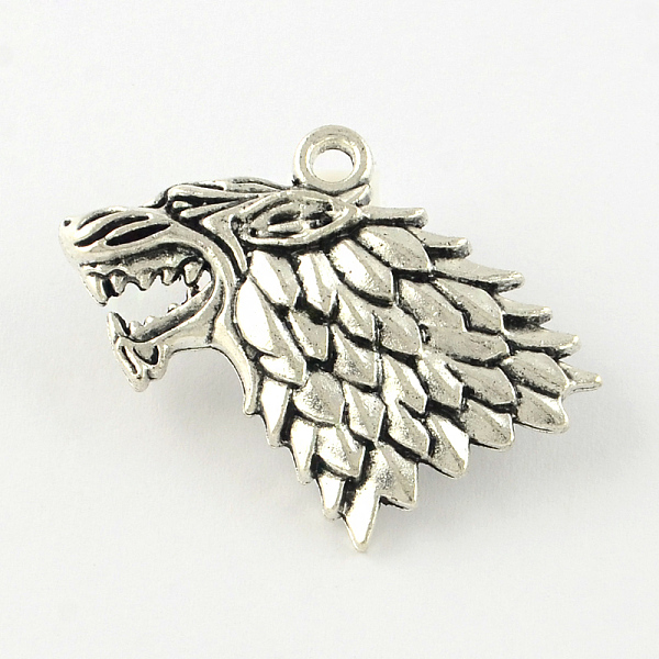 

PandaHall Wolf Tibetan Style Alloy Pendants, Lead Free & Cadmium Free, Antique Silver, 27x44x5mm, Hole: 3mm Alloy Other Animal