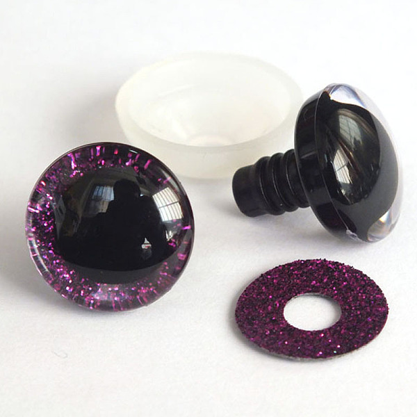 

PandaHall Plastic Safety Craft Eye, with Spacer, PU Sequins Ring, for DIY Doll Toys Puppet Plush Animal Making, Dark Orchid, 12mm Plastic...