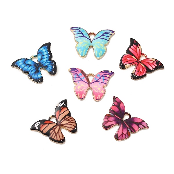 

PandaHall Alloy Enamel Pendants, Long-Lasting Plated, Cadmium Free & Nickel Free & Lead Free, Golden, Butterfly Charm, Mixed Color..., Multicolor