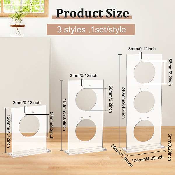 

PandaHall BENECREAT 3 Sets 3 Style Acrylic Earring Jewelry Display Stand, Rectangle, Clear, 104x35x120~240mm, 1 set/style Acrylic Others...