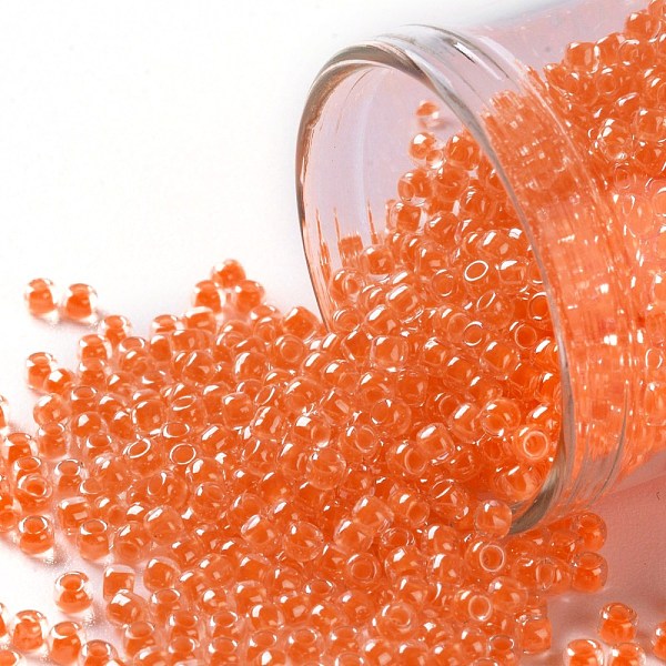

PandaHall TOHO Round Seed Beads, Japanese Seed Beads, (802) Luminous Neon Orange, 11/0, 2.2mm, Hole: 0.8mm, about 50000pcs/pound Glass...