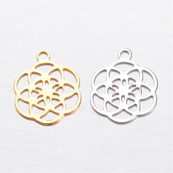 

PandaHall Brass Pendants, Flower, Mixed Color, 12x10x0.4mm, Hole: 1mm Brass Flower Multicolor